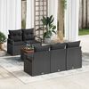 vidaXL Ensemble de canapé de jardin 6 pcs Noir