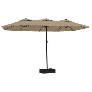 vidaXL Parasol &agrave; double t&ecirc;te taupe 449x265 cm