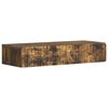vidaXL Table d'appoint murale Ch&ecirc;ne fum&eacute; 87,5 x 34,5 x 17 cm