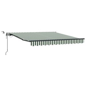 vidaXL Auvent r&eacute;tractable Vert et blanc 300 x 250 cm Polyester