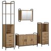 vidaXL Ensemble d'armoire de salle de bain 4 pc Ch&ecirc;ne artisanal