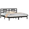 vidaXL Cadre de lit sans matelas noir 200x200 cm bois massif