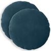 vidaXL Coussin avec oreiller HEERLEN 2 pi&egrave;ces Bleu Velours