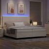 vidaXL Lit &agrave; ressort LED avec t&ecirc;te de lit Cr&egrave;me et Blanc 200 x 200 cm