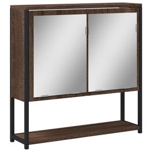 vidaXL Armoire &agrave; miroir de salle de bain ch&ecirc;ne marron bois ing&eacute;nierie