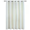 vidaXL Rideau occultant avec anneaux en m&eacute;tal Velours Cr&egrave;me 290x245 cm