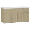 vidaXL Armoire d'&eacute;vier et lavabo int&eacute;gr&eacute; Ch&ecirc;ne sonoma Bois ing&eacute;nierie