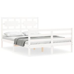 vidaXL Cadre de lit sans matelas blanc 120x200 cm bois massif