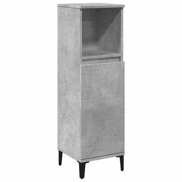 vidaXL Armoire de salle de bain gris béton 30x30x100 cm