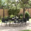 vidaXL Ensemble de salle &agrave; manger pour jardin 7 pcs Noir Rotin PE
