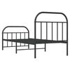 vidaXL Cadre de lit m&eacute;tal sans matelas avec pied de lit noir 90x190 cm