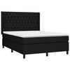 vidaXL Sommier &agrave; lattes de lit avec matelas Noir 140x190 cm Tissu