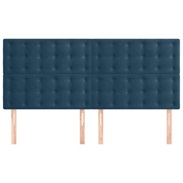 vidaXL T&ecirc;te de lit Bleu fonc&eacute; 160 x 5 x 118/128 cm Velours