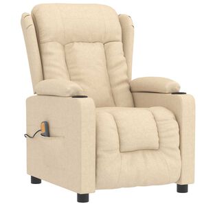 vidaXL Fauteuil de massage Cr&egrave;me Tissu