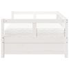 vidaXL Lit de jour avec matelas blanc 90x200 cm bois de pin massif