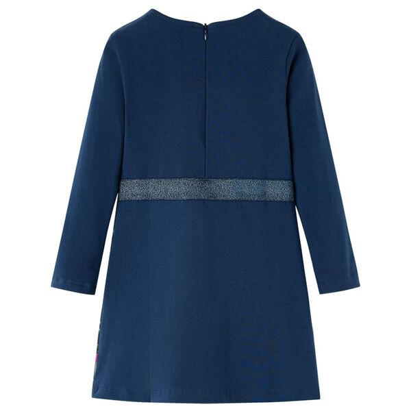 Robe pour enfants à manches longues bleu marine 116