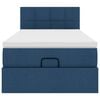 vidaXL Cadre de lit ottoman avec matelas bleu 90x190 cm tissu