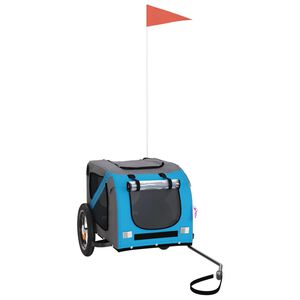 vidaXL Remorque de v&eacute;lo pour animaux de compagnie bleu et gris