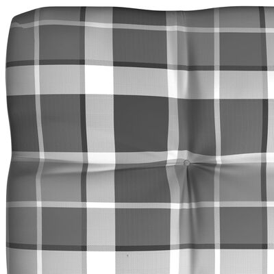 vidaXL Coussins de canapé palette 3 pcs Motif à carreaux gris