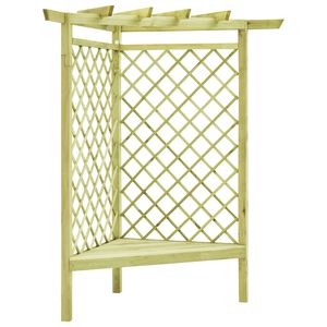 vidaXL Pergola d'angle avec si&egrave;ge 130x130x197 cm Pin impr&eacute;gn&eacute;