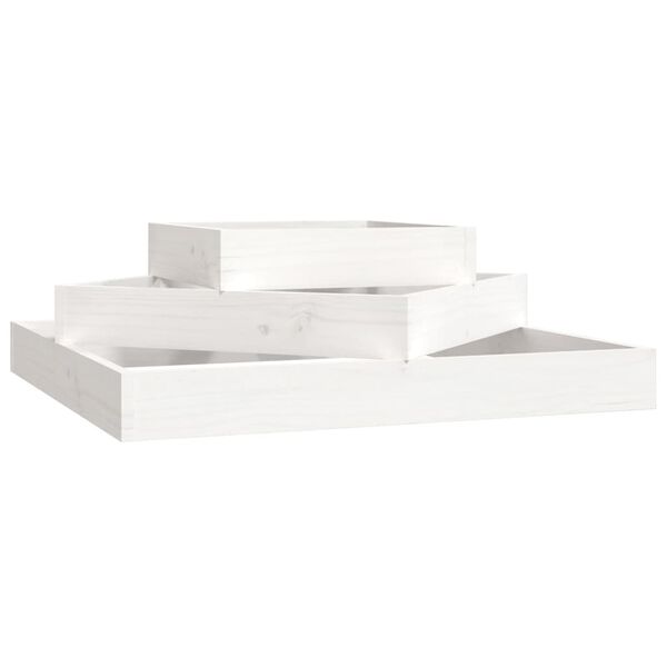 vidaXL Jardinière Blanc 83x83x27 cm Bois massif de pin