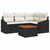vidaXL Ensemble de canap&eacute; de jardin 5 pc Noir polyrotin