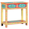 vidaXL Table console peinte &agrave; la main 80x35x75 cm Bois de manguier