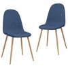 vidaXL Chaises à manger lot de 2 bleu tissu