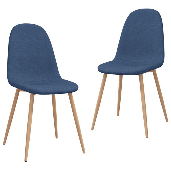 vidaXL Chaises à manger lot de 2 bleu tissu