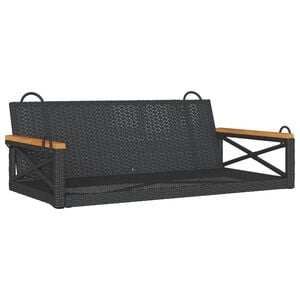 vidaXL Balancelle noir 109x62x40 cm r&eacute;sine tress&eacute;e