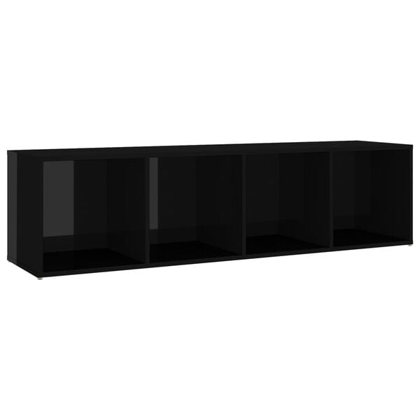 vidaXL Ensemble de meubles TV 3 pcs Noir brillant Bois d'ing&eacute;nierie