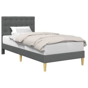 vidaXL Cadre de lit avec t&ecirc;te de lit Gris fonc&eacute; 80 x 200 cm Tissu