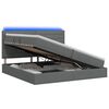 vidaXL Lit de rangement LED avec matelas Gris fonc&eacute; 200 x 200 cm Tissu
