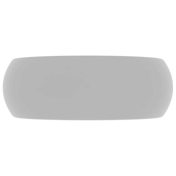 vidaXL Lavabo rond de luxe Gris clair mat 40x15 cm C&eacute;ramique