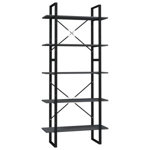 vidaXL Biblioth&egrave;que &agrave; 5 niveaux Gris 80x30x175 cm Bois de pin