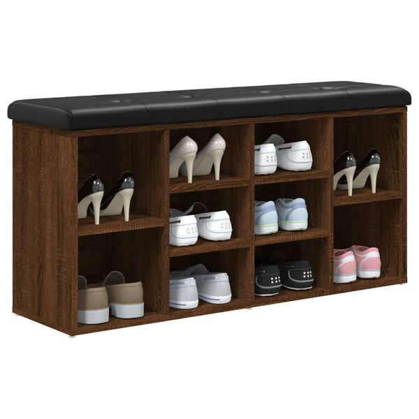 vidaXL Banc à chaussures chêne marron 102x32x50 cm bois d'ingénierie