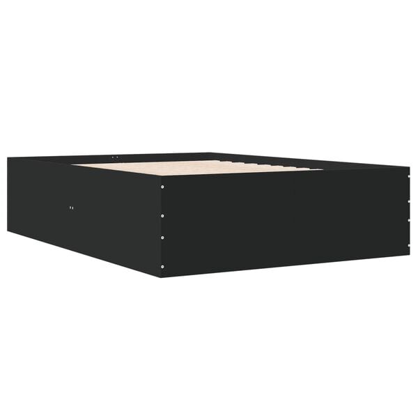 vidaXL Cadre de lit sans matelas noir 140x190 cm