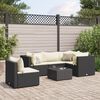 vidaXL Salon de jardin 6 pcs avec coussins Noir Résine tressée