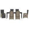 vidaXL Ensemble de salle &agrave; manger pour jardin 7 pcs Gris polyrotin