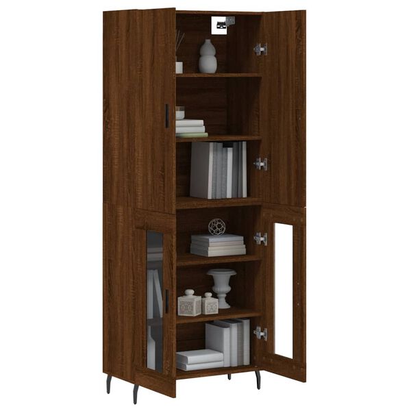 vidaXL Buffet haut Ch&ecirc;ne marron 69,5x34x180 cm Bois d'ing&eacute;nierie