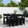 vidaXL Ensemble de bar de jardin 9 pcs noir bois de pin massif