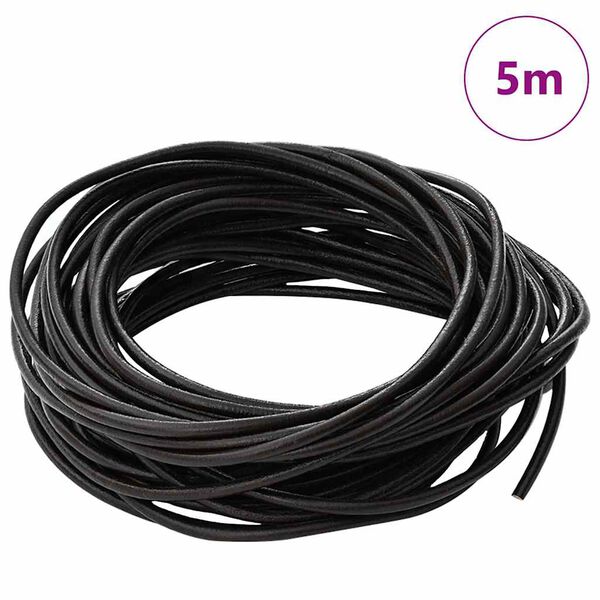 vidaXL Corde en Cuir Marron fonc&eacute; &Oslash;2,5 mm x 5 m Cuir