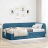vidaXL Cadre de lit d'angle avec matelas Bleu 90 x 200 cm Velours