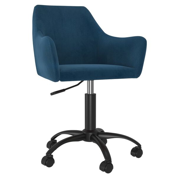 vidaXL Chaises pivotantes &agrave; manger lot de 4 Bleu Velours