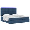VidaXL Cadre de lit ottoman avec matelas bleu 160x200 cm tissu