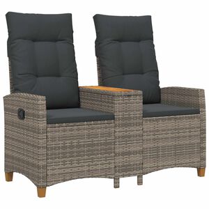 vidaXL Banc inclinable avec table Gris et Gris fonc&eacute; 126 x 65 x 112 cm