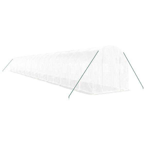 vidaXL Serre avec cadre en acier blanc 40 m&sup2; 20x2x2 m