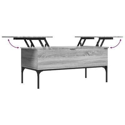 vidaXL Table basse sonoma gris 100x50x45 cm bois d'ingénierie et métal