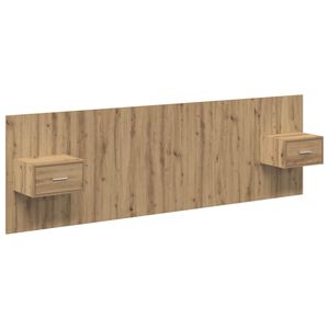 vidaXL T&ecirc;te de lit avec armoire 3 pc Ch&ecirc;ne artisanal Bois d'ing&eacute;nierie
