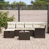 vidaXL Ensemble de canapé de jardin 7 pcs Marron Poly rotin